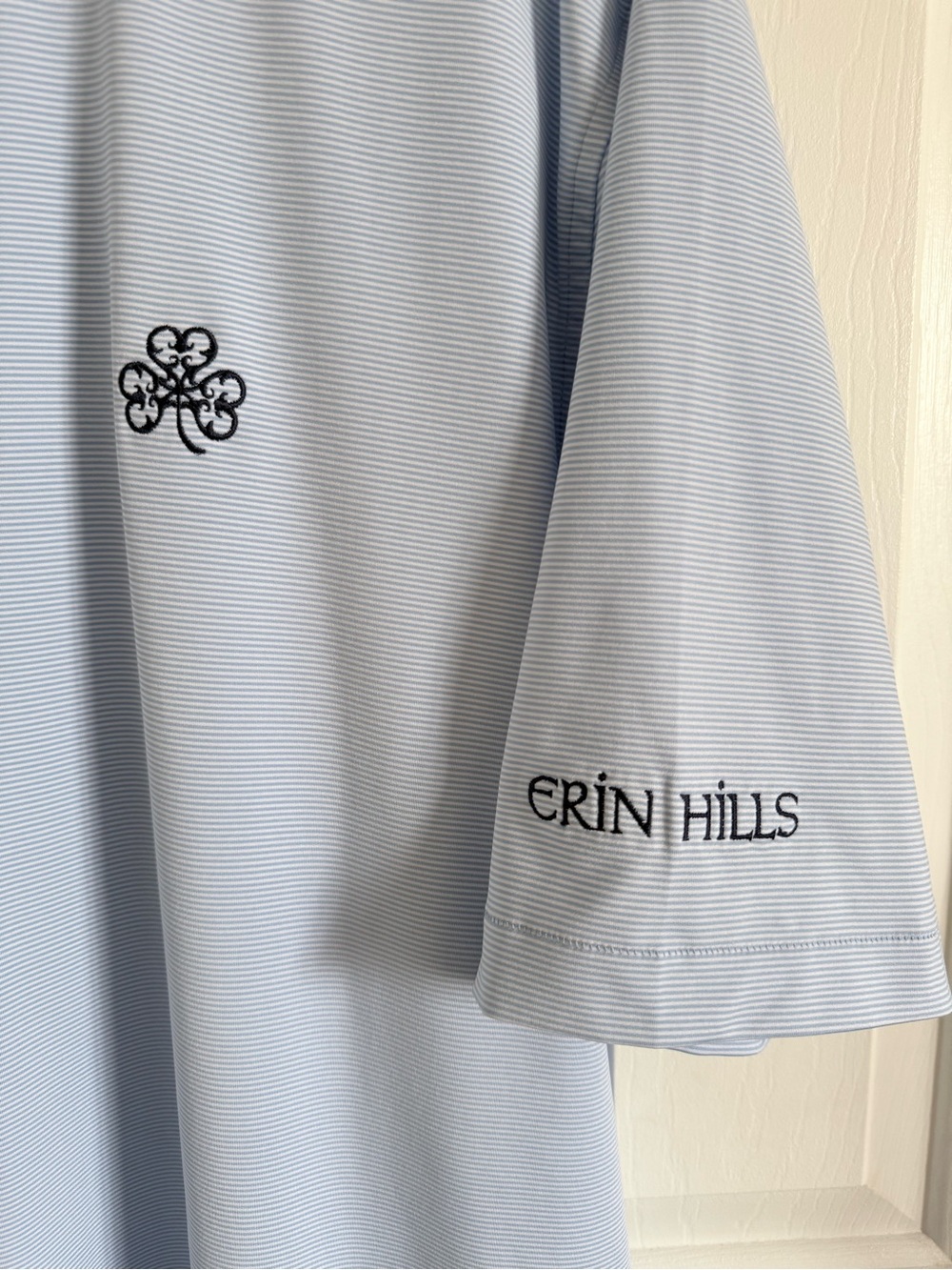 Peter Millar Erin Hills Light Blue Men's Golf Polo - Picture 3 of 5
